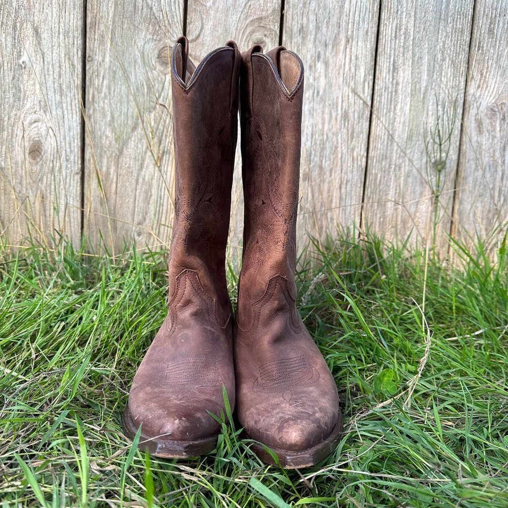 Cowboy Core Vintage Brown Cowboy Boots 9 10